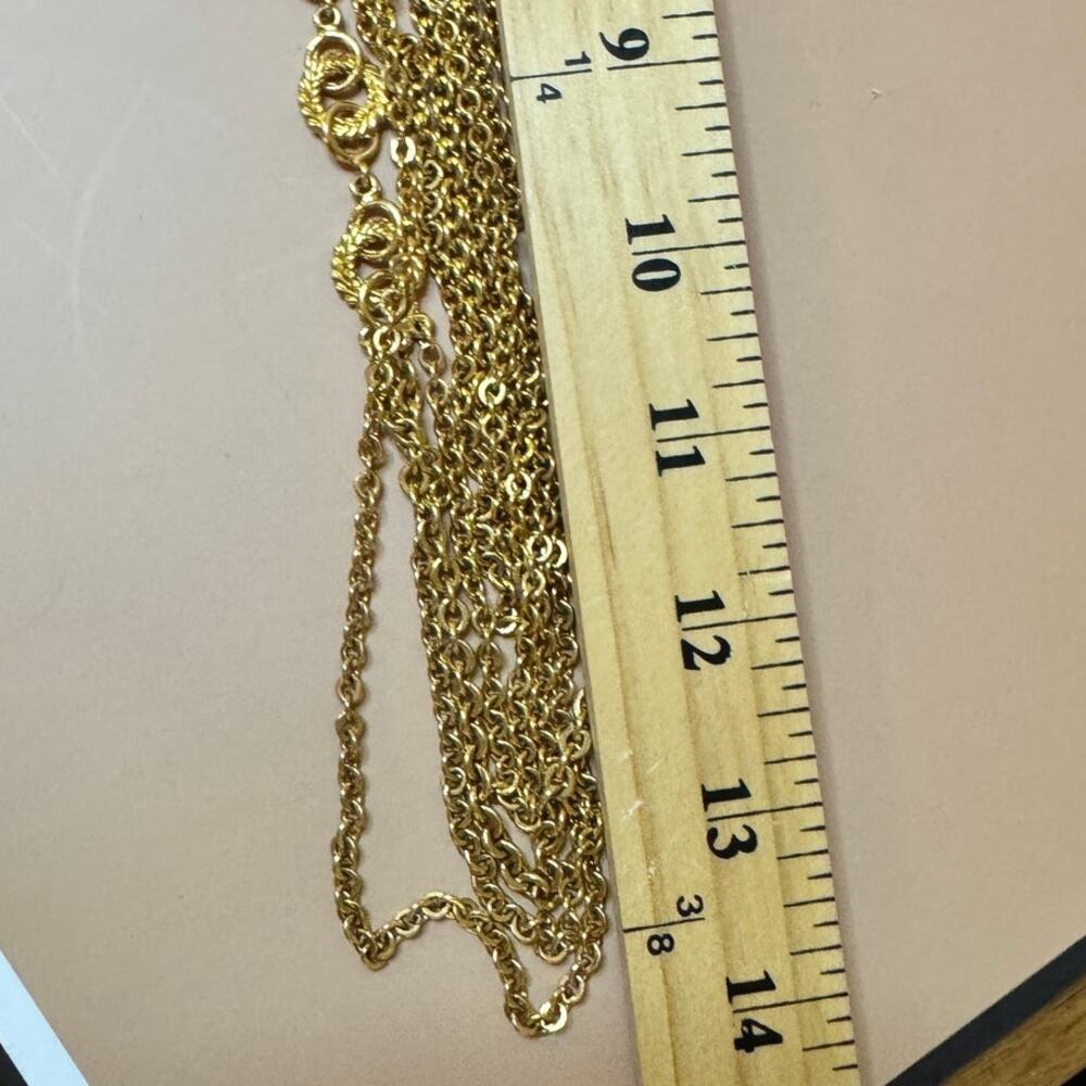 Vintage Monet Multi strand Necklace Link Chain With Wreaths - Picture 9 of 9
